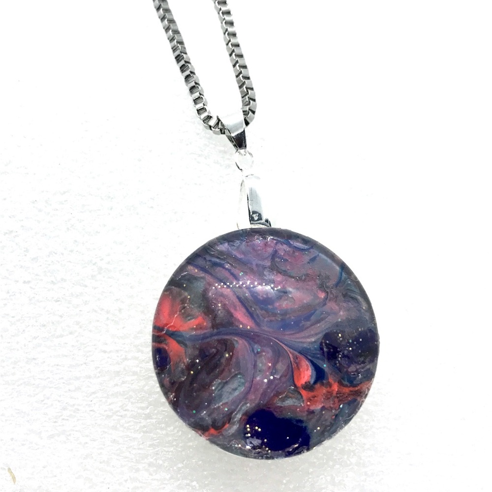Statement Snap pendant with handmade 30mm snap SJ30 simple round